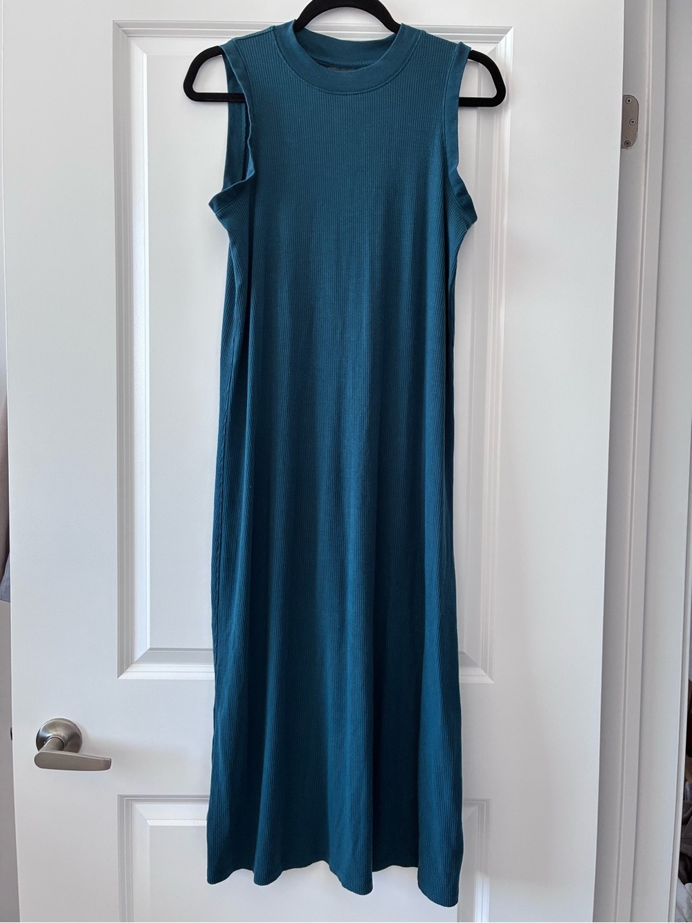 Richer Poorer Size XS Vintage Rib Casual Comfortable Midi Dress - Blue Spruce - Picture 1 of 6